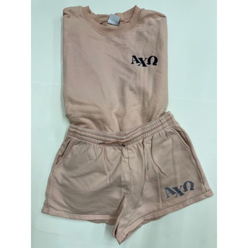 Alpha Chi Omega SMU Women's Large Fresh Prints Matching Sweatshirt & Shorts
